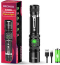 RECHOO Rechargeable LED Flashlight - High Lumens, Dual Switch, 5 Lighting Modes | Ideal for Home & Camping
