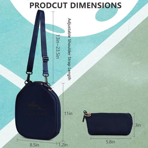 ROYAL MOUNTAIN Pickleball Paddle Covers, 11 * 8.5Inch Lightweight Pickleball Racket Cover Bag With Ball Pocket And Handle Strap, Racket Sleeve for Men & Women (Navy Blue)