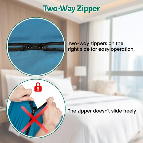 Ultralight Sleeping Bag Liner, 9.8oz Satin Sleep Sack, Comfy Breathable & Cooling & Silky Soft liner, Travel Sheets & Adult Sleep Sack with 2 Way Zipper, Ideal for Backpacking, Hotel, Camping, Hostels