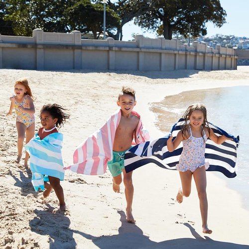 Dock & Bay Beach Towel - Quick Dry, Sand Free - Compact, Lightweight - 100% Recycled - Includes Bag - Cabana Light - Malibu Pink, Medium (130x70cm, 51x27)