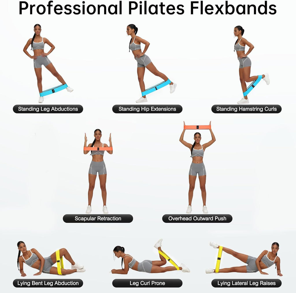 Renoj Resistance Bands - 3-Piece Professional Exercise Set for Pilates, Yoga & Home Gym | Heavy, Medium & Light Fabric Loops