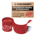 Rubberbanditz Floss Band for Mobility and Compression – Muscle Floss Bands for Joint Support and Recovery – Compression Floss Band for Warm Up and Blood Flow Training - Red