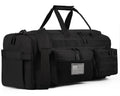 LHI 50L Tactical Duffle Bag for Men, 3-in-1 Gym Duffle and Backpack, Shoe Compartment, Laptop Sleeve and MOLLE, Carry-On Travel Weekender and Overnight Bag – Black