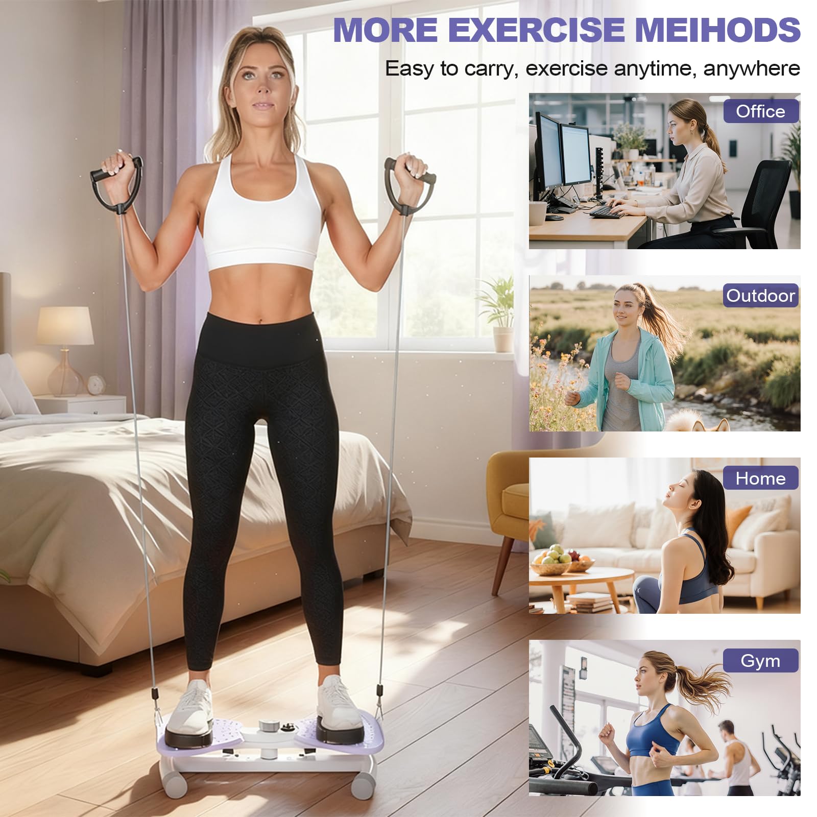 Reinforced Structure Waist Twister Machine Exercise, Ab Twist Board 440 lbs Weight Capacity for Slim Waist and Core, with Smart LED Digital Display Track Time, Reps, Calories for Women (Lavender)