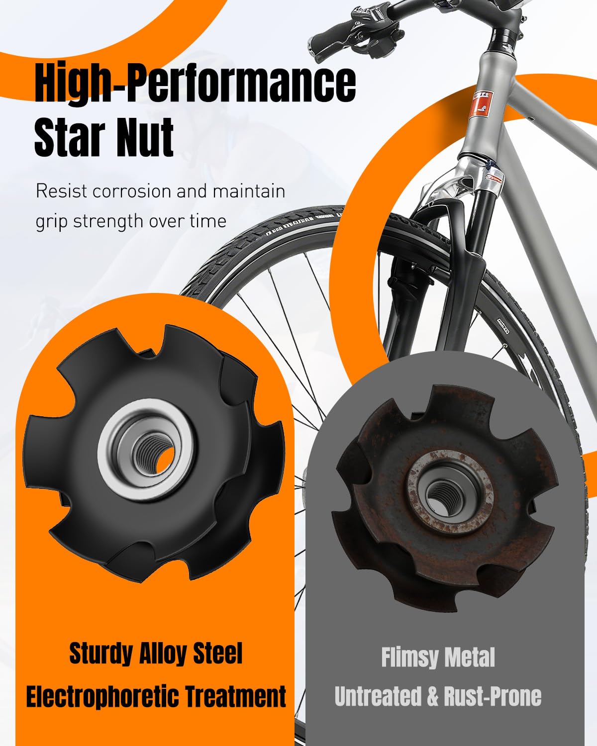 Pawfly Bike Fork Star Nut Installation Tool, Bicycle Fork Star Nut Setting Tool for 1-1/8" Threadless Fork Tubes, Star Nut Setting Installer with 1-1/8" Star Nuts Headset Spacers & Spare Special Screw