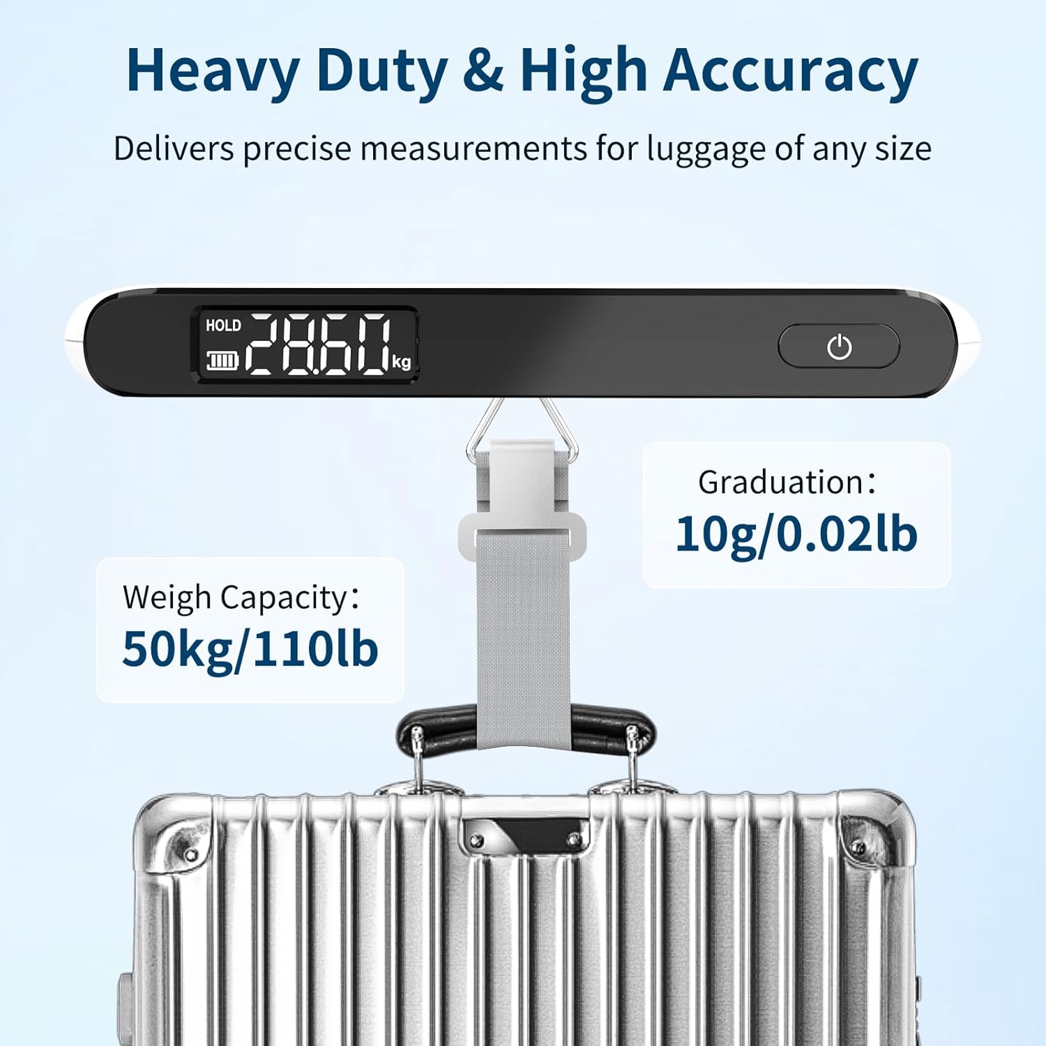 Ultrean Luggage Scale - 110lb Digital Suitcase Weight Scale for Travel | Portable Handheld Design