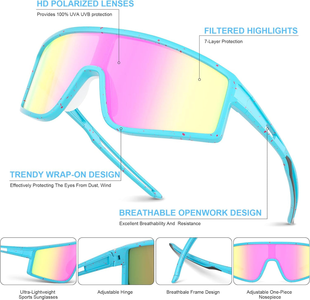 Skiennix Kids Sunglasses - Polarized UV Protection for Youth | 3 Pack for Boys & Girls