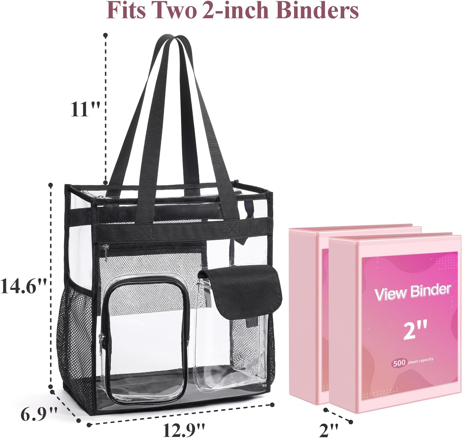 PACKISM Clear Tote Bag - Heavy Duty Transparent PVC School Bag for Girls | Large Size