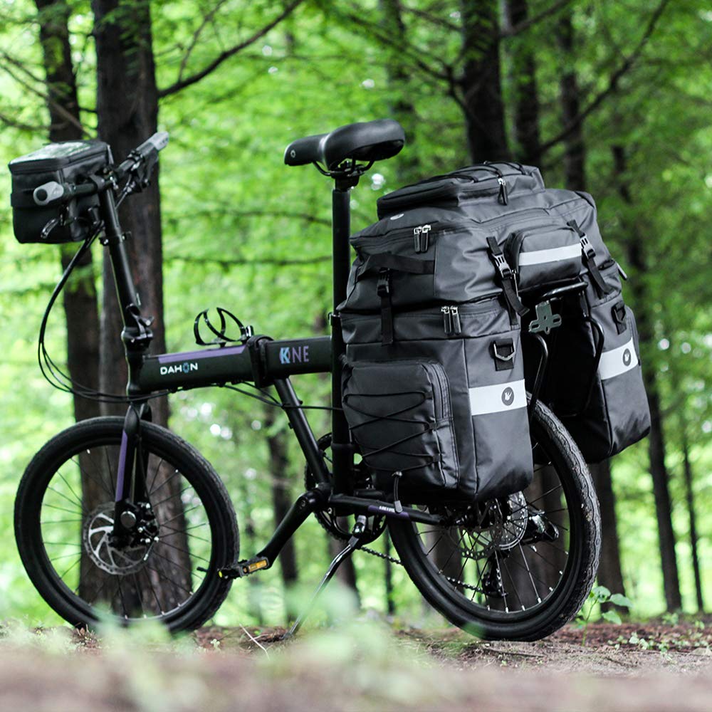 Rhinowalk 3 IN 1 Bike Pannier Bag Multifunctional Bicycle Rear Rack Carrier Bag Backpack with Raincover