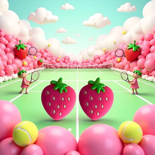 Czhotg 2Pcs Pink Strawberry Tennis Racket Vibration Dampener Soft Silicon Racket Dampener Cartoon Shape Tennis Racquet Shock Absorbers Tennis Racket for Racquetball