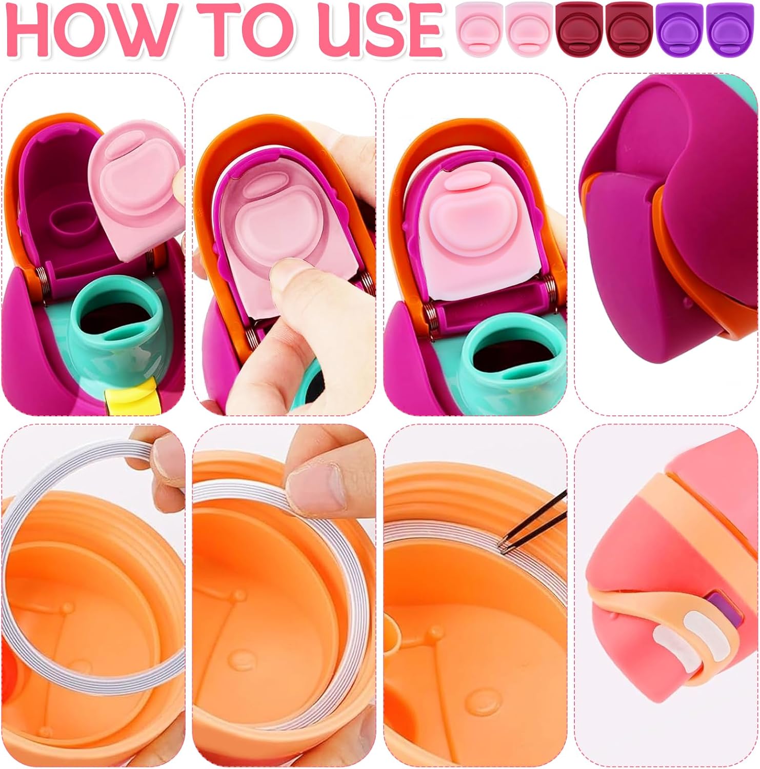 Owala Replacement Lid Rubber Seal Stopper - 6 Sets of O-Ring Gaskets for FreeSip Water Bottles | Compatible with 16-40 oz Models