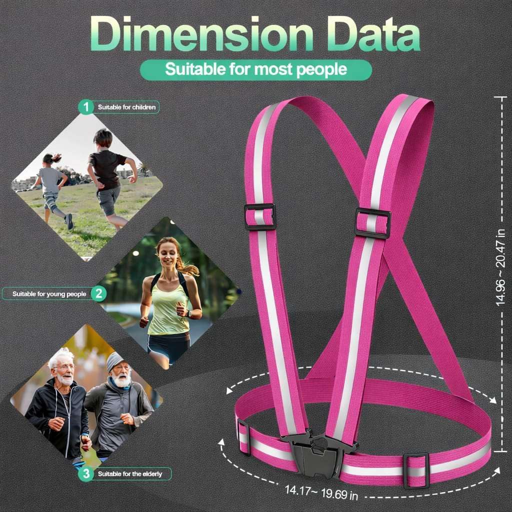 Skiennix Reflective Running Vest - High Visibility Adjustable Safety Gear for Night Jogging | 2 Pack
