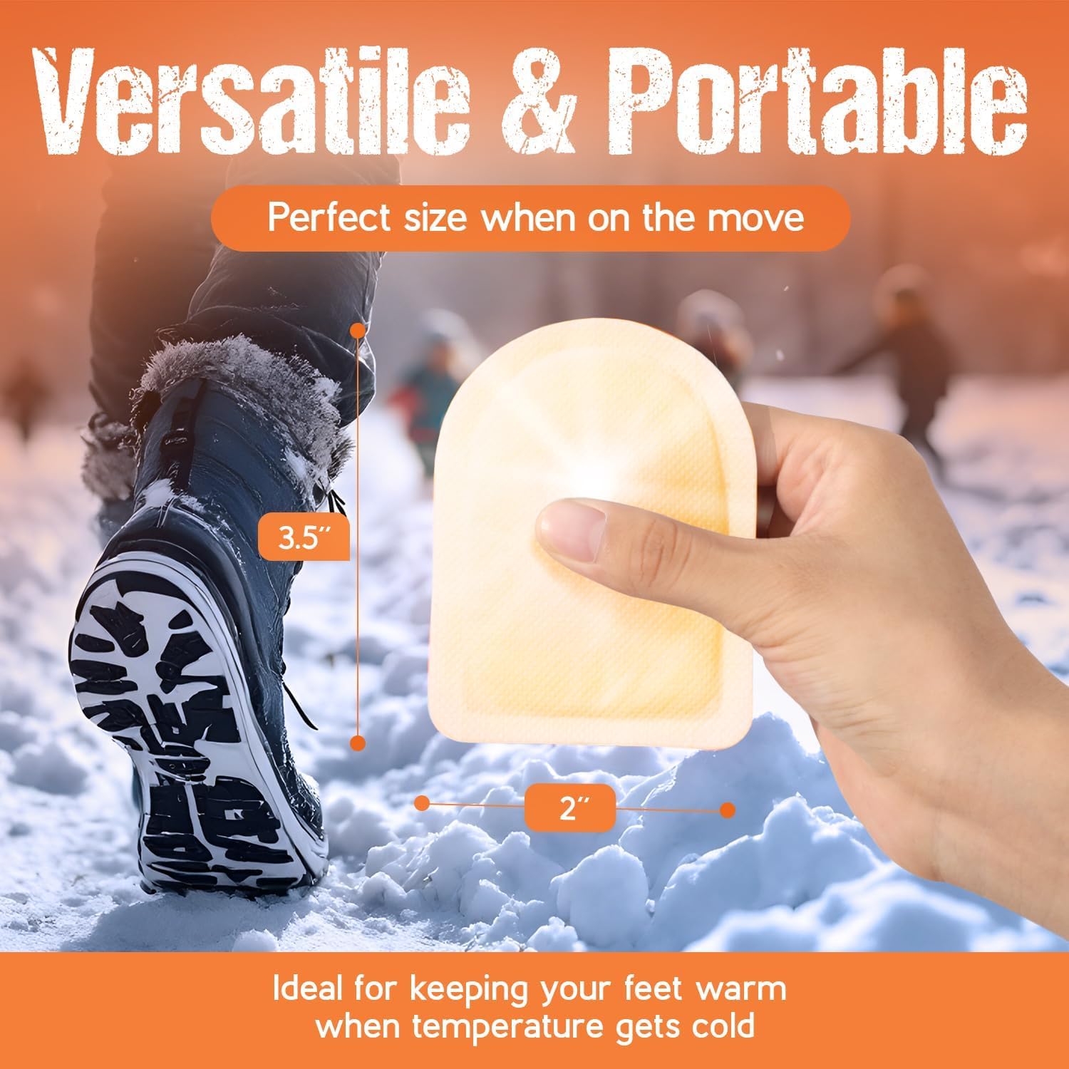 Toe Warmers for Feet – 50 Pairs (100 Warmers) | 10+ Hour Self-Adhesive Feet Warmers, Foot Warmers Bulk, Ultra-Thin Disposable Heat Pads for Shoes & Boots