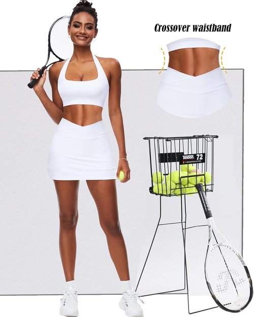 Navneet High Waisted Bodycon Mini Skirt - Athletic Shorts for Golf & Tennis | Stylish Workout Skorts