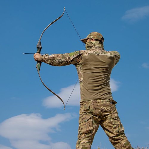 Archery 60" Recurve Bow and Arrow Set for Adults, 30-50lbs Right Hand Wooden Hunting Bow for Outdoor, Hunting and Practice, Standard Target Archery Beginner Recurve Bow and Arrows Kit