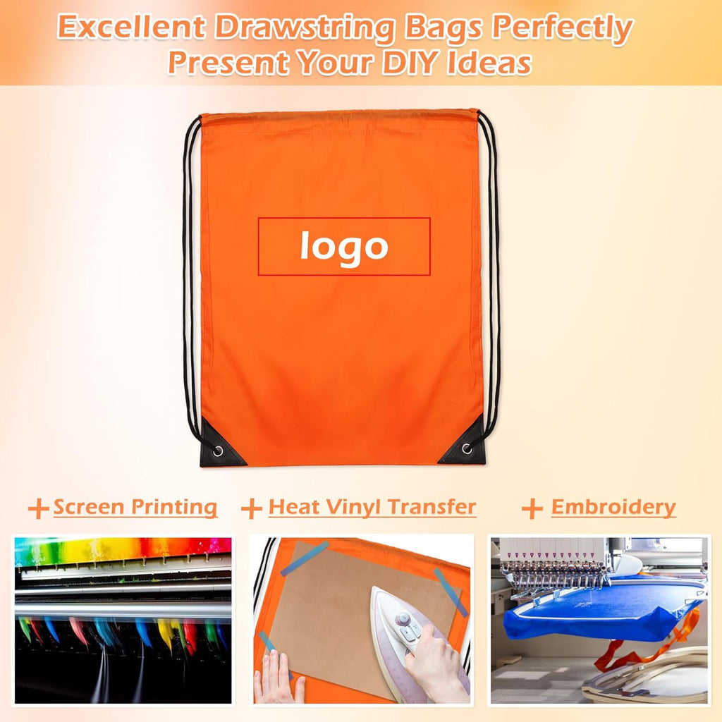 PAXCOO Drawstring Backpack Set - 30 Nylon Cinch Sacks in 10 Vibrant Colors for Sports & Events