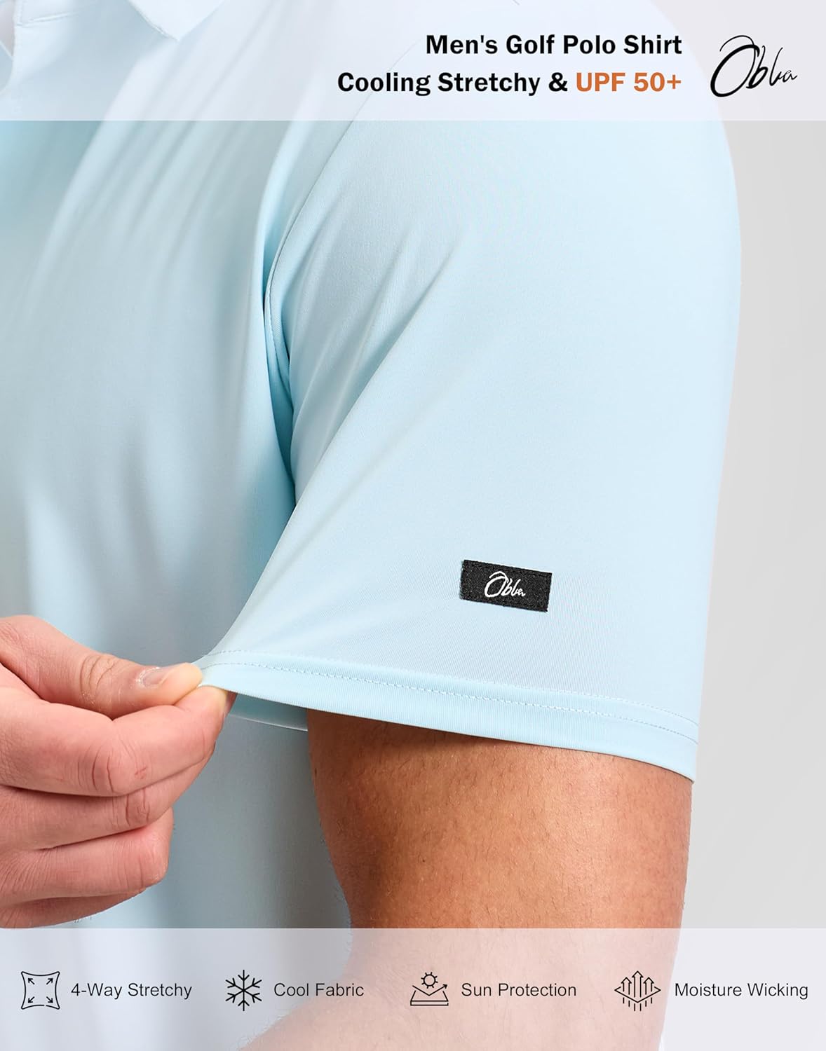 Obla Men's Golf Shirt - Short Sleeve Dry Fit Moisture-Wicking Performance Polo | Casual Athletic Wear