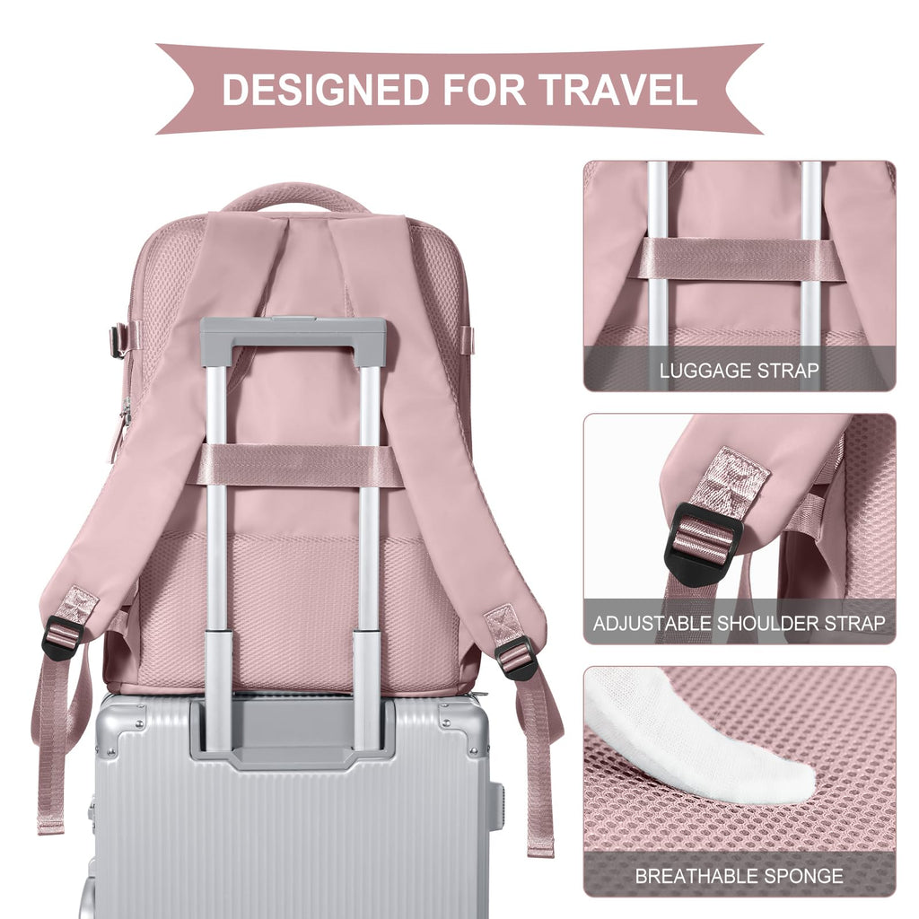 coowoz Travel Backpack For Women Men,Carry On Backpack,Hiking Backpack Waterproof Outdoor Sports Rucksack Casual Daypack travel essentials（Pink Purple）