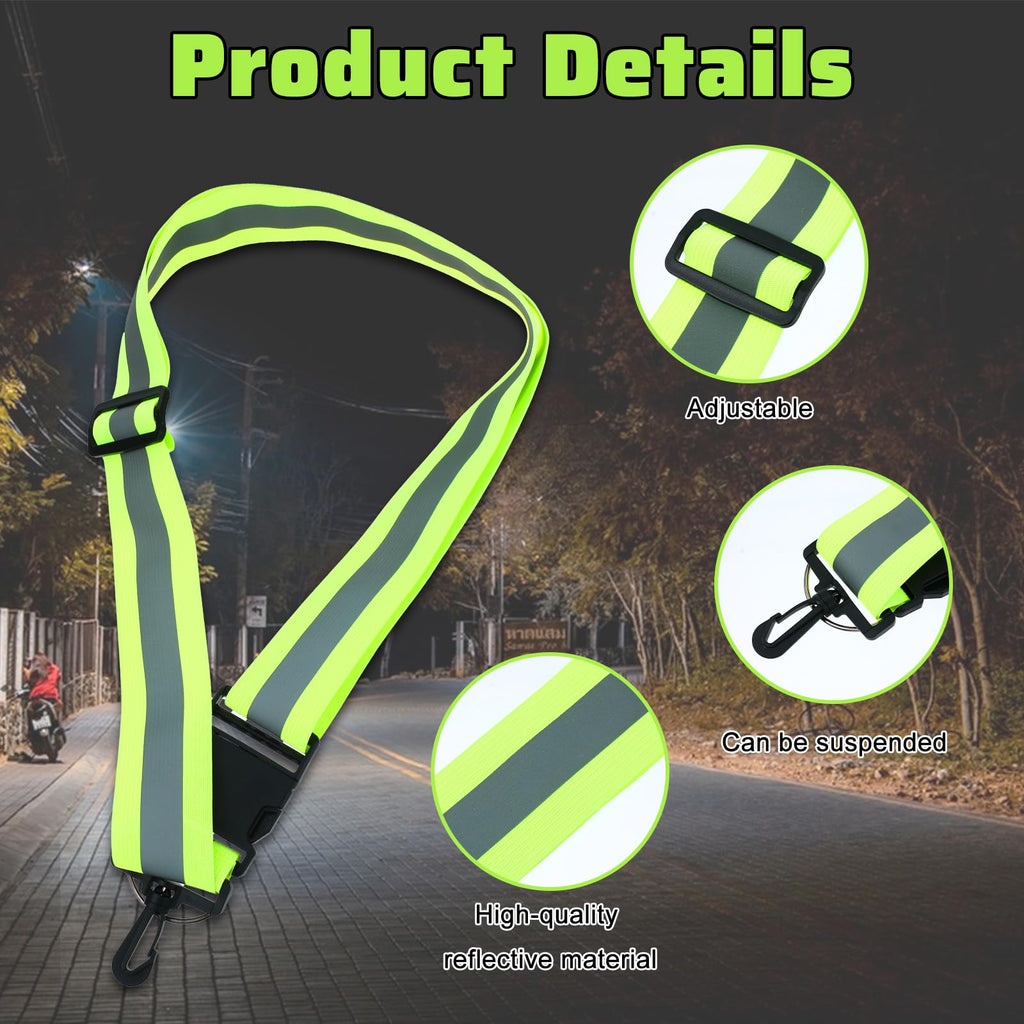 High Visibility Reflectives Safety Running Belts Reflective Sash for Walking at Night Reflective Running Gear Night Walking Safety Gear Reflectives Sash with 2 Pcs Reflectivees Armbands for Men Women