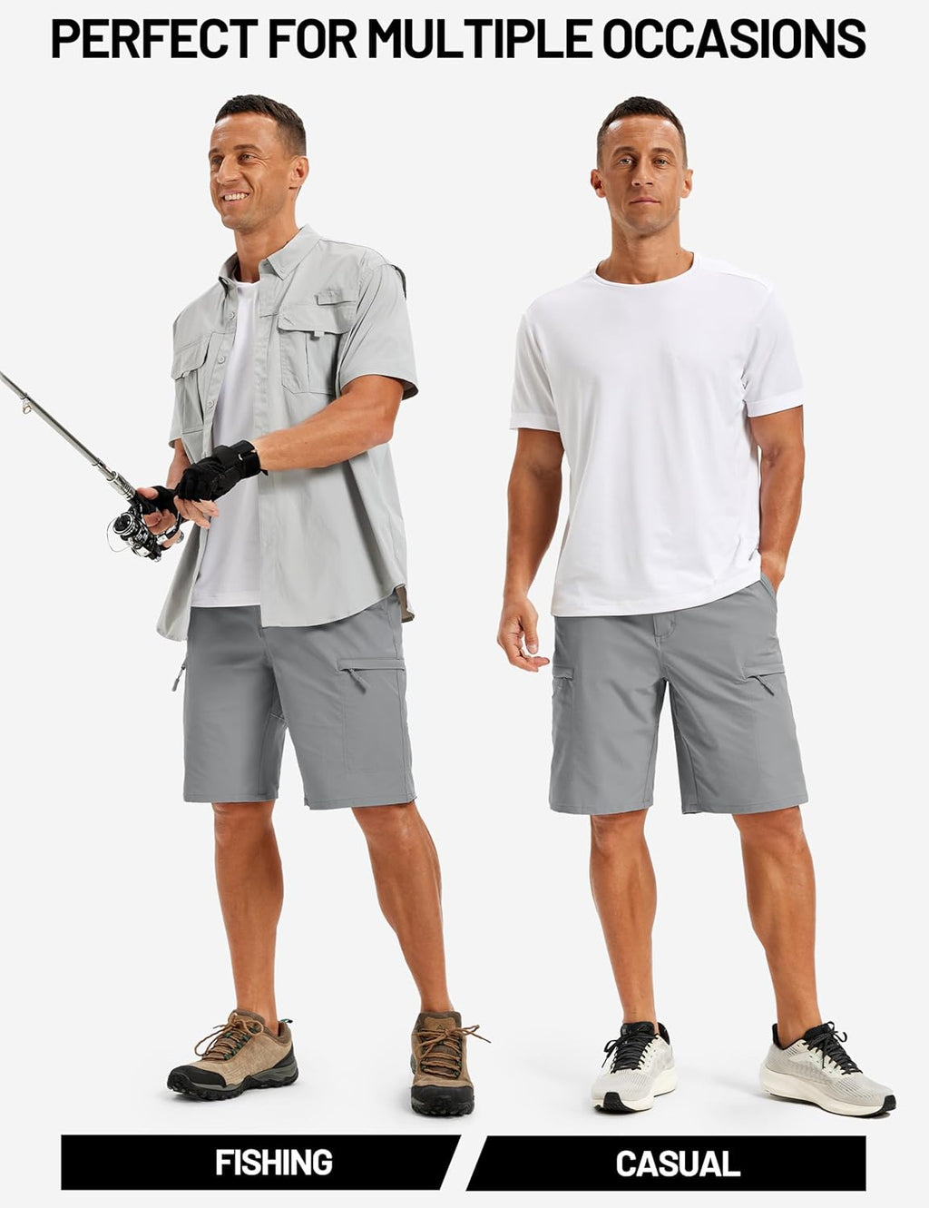 TACVASEN Men's Hiking Cargo Shorts - Quick Dry Lightweight Tactical Shorts with Multi Pockets for Outdoor Activities