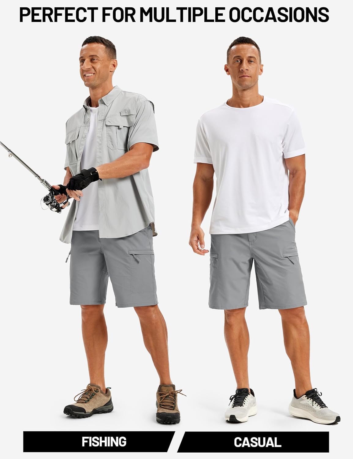 TACVASEN Men's Hiking Cargo Shorts - Quick Dry Lightweight Tactical Shorts with Multi Pockets for Outdoor Activities