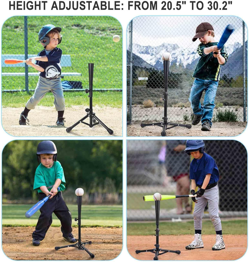Skiennix Adjustable Baseball Tee for Kids - Youth Batting & Softball Hitting Stand | 20.5-30.2 Inch Height