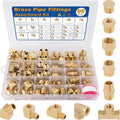 KOOTANS Brass Pipe Fittings Assortment Kit - 96PCS NPT Adapters, Reducers, Hex Nipples & More