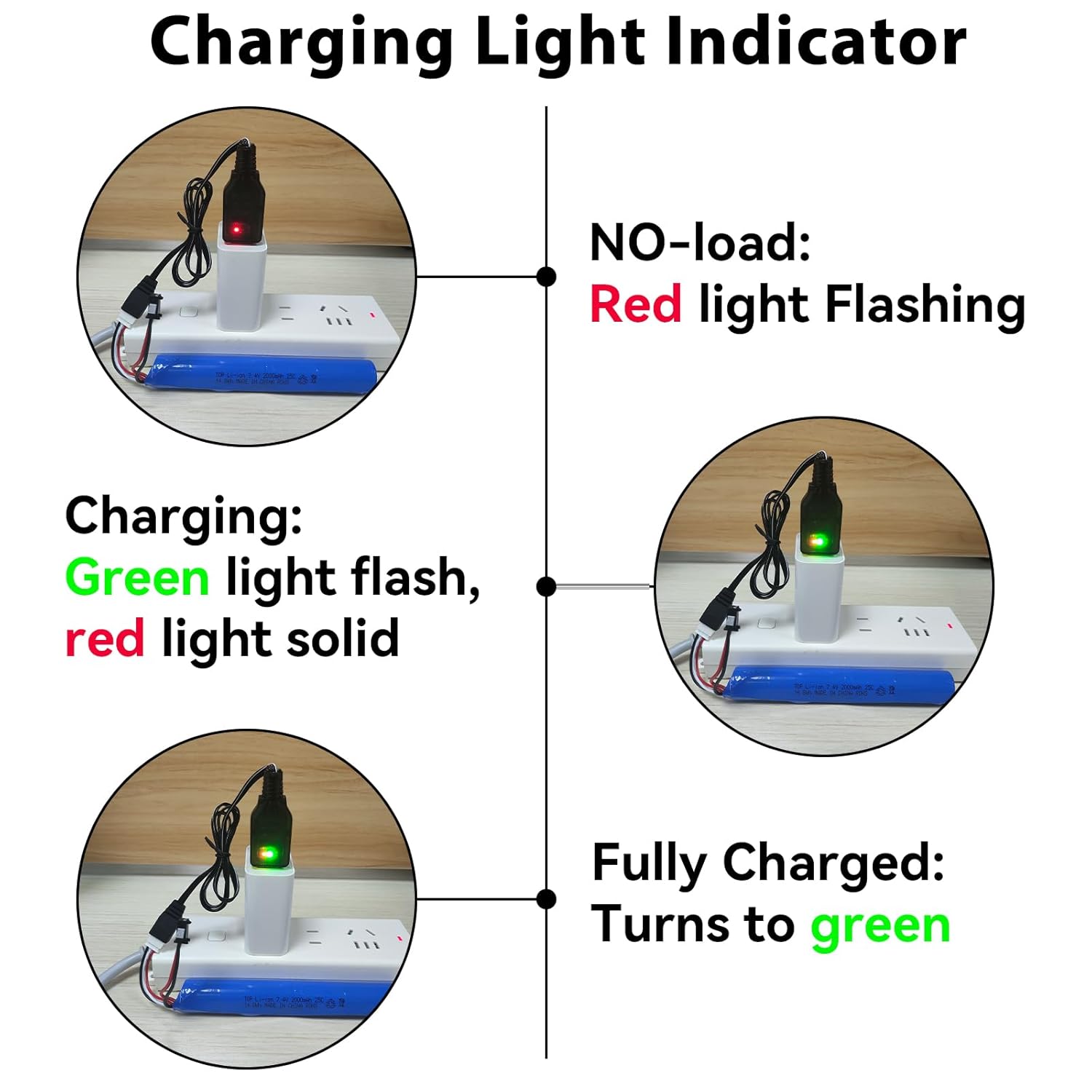 Skiennix Gel Blaster Battery Charger - 7.4V 3 Pin Replacement Cable for Splat Ball & RC Cars | 2-Pack