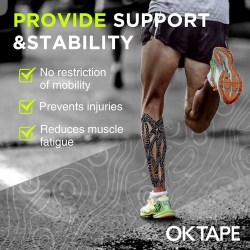 OK TAPE PRO Kinesiology Tape Uncut Roll, Elastic Physical Therapy Athletic Tape for Pain Relief, Muscle Support, Kinetic Tape, Water Resistant, 2in X 16.4ft -Mixed 4 Pack