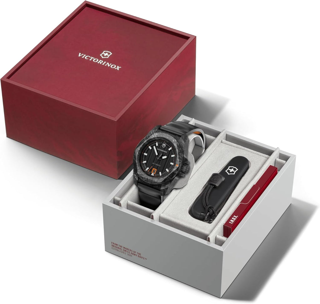 Victorinox I.N.O.X. Automatic Watch - Black Dial & Rubber Strap, 41mm | Durable & Stylish Timepiece