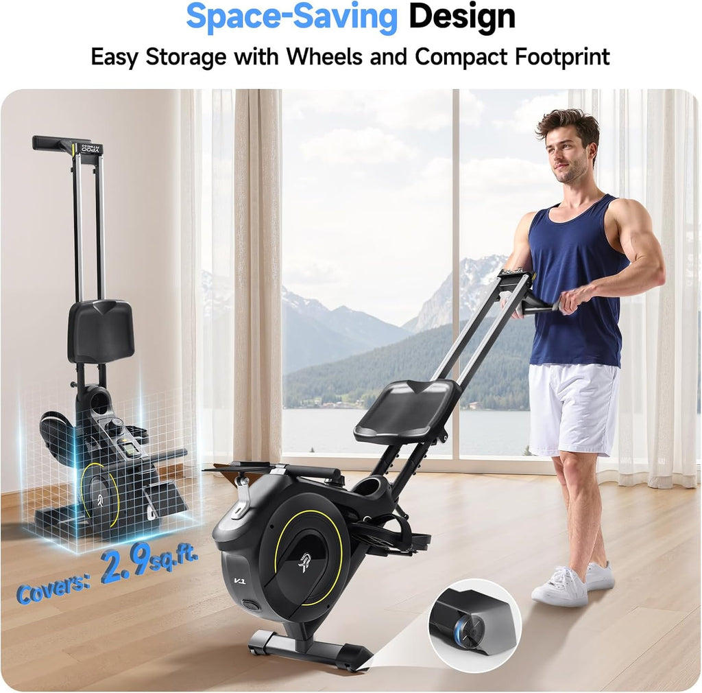 Rowing Machine | Rowing Machine for Home with 350 LB Capacity & 16-Level Silent Resistance - Compact & Foldable for Full-Body Workout