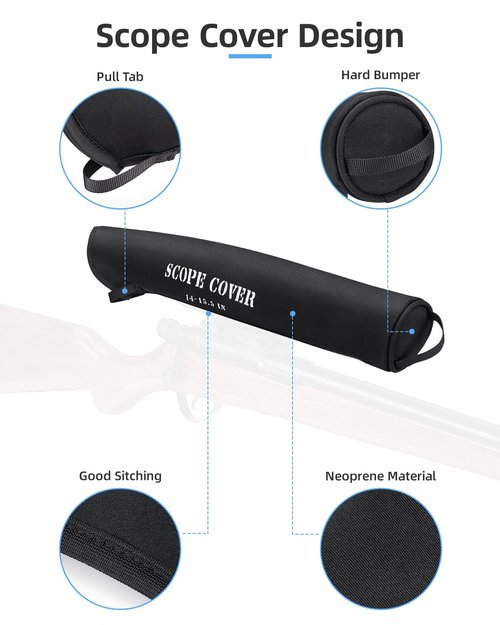 KEMIMOTO Scope Covers Neoprene Optics Lens Cover 12Inch-14 Inch Black
