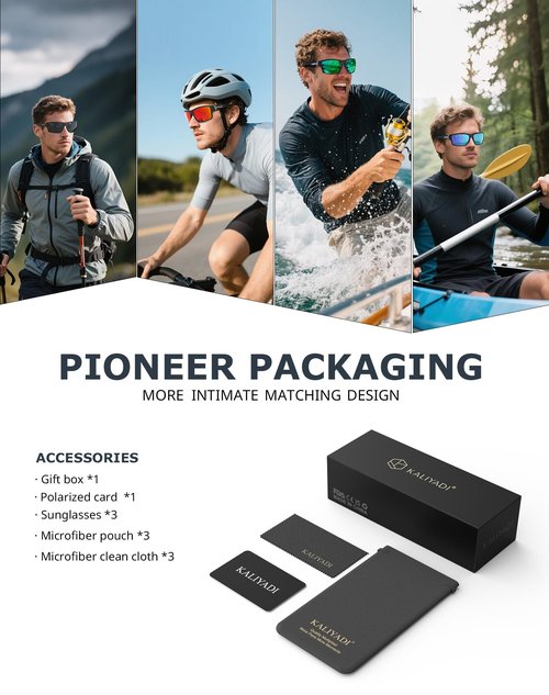 KALIYADI Polarized-Sunglasses Men Sports Sun-Glasses: Men Polarized Sunglasses Women UV400 Protection for Fishing Golf A03
