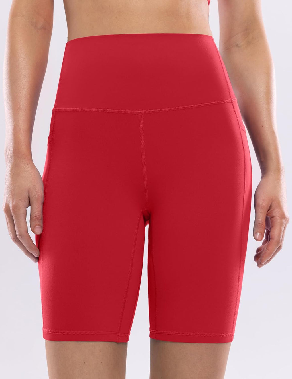 POSHDIVAH Women's Creamluxe Yoga Shorts - High Waisted with Pockets | Sizes 2.5" to 10" for Workout & Running