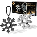 Stocking Stuffers for Men 2025 - Snowflake Multi Tool 2 Pack, Christmas Gifts for Him - Stainless Steel Multitool with Carabiner & Wrench,White Elephant Gifts for Coworkers, Adults (Silver+Black)