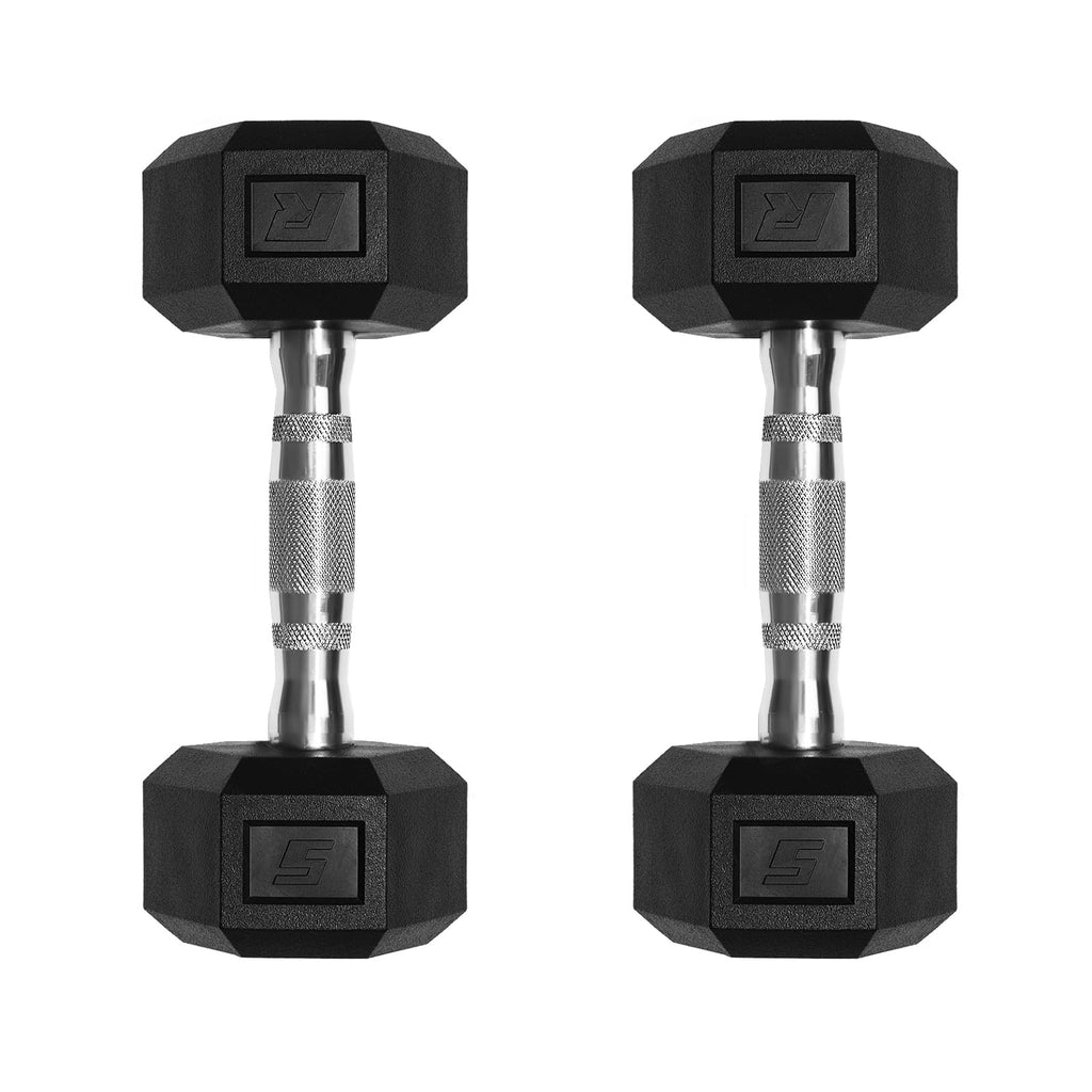 Ritfit 5-650 LBS PVC Encased Hex Dumbbell Sets with Optional Rack for Home Gym, Hand weight with Chrome Handle for Strength Training,Workouts