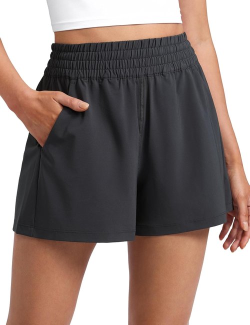 CRZ YOGA Linerless Casual Shorts for Women - High Waisted, Comfortable Lounge & Athletic Wear with Pockets