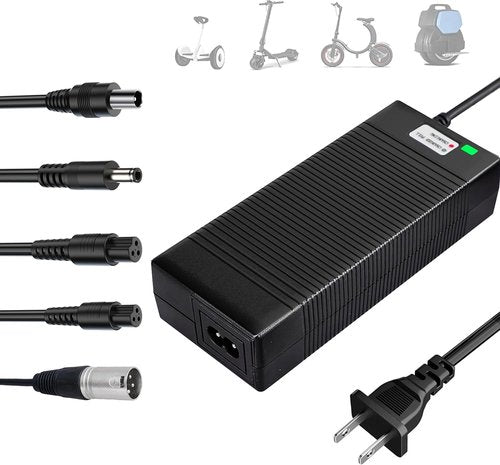 EVAPLUS 42V 2A Fast Charger - UL Certified with 5 Type Plugs for 36V Lithium Batteries | Compatible with Electric Scooters