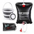 5 Gallon Portable Camping Shower Bag with Collapsible Water Bucket – Outdoor Shower Kit for Hiking, Beach & Travel