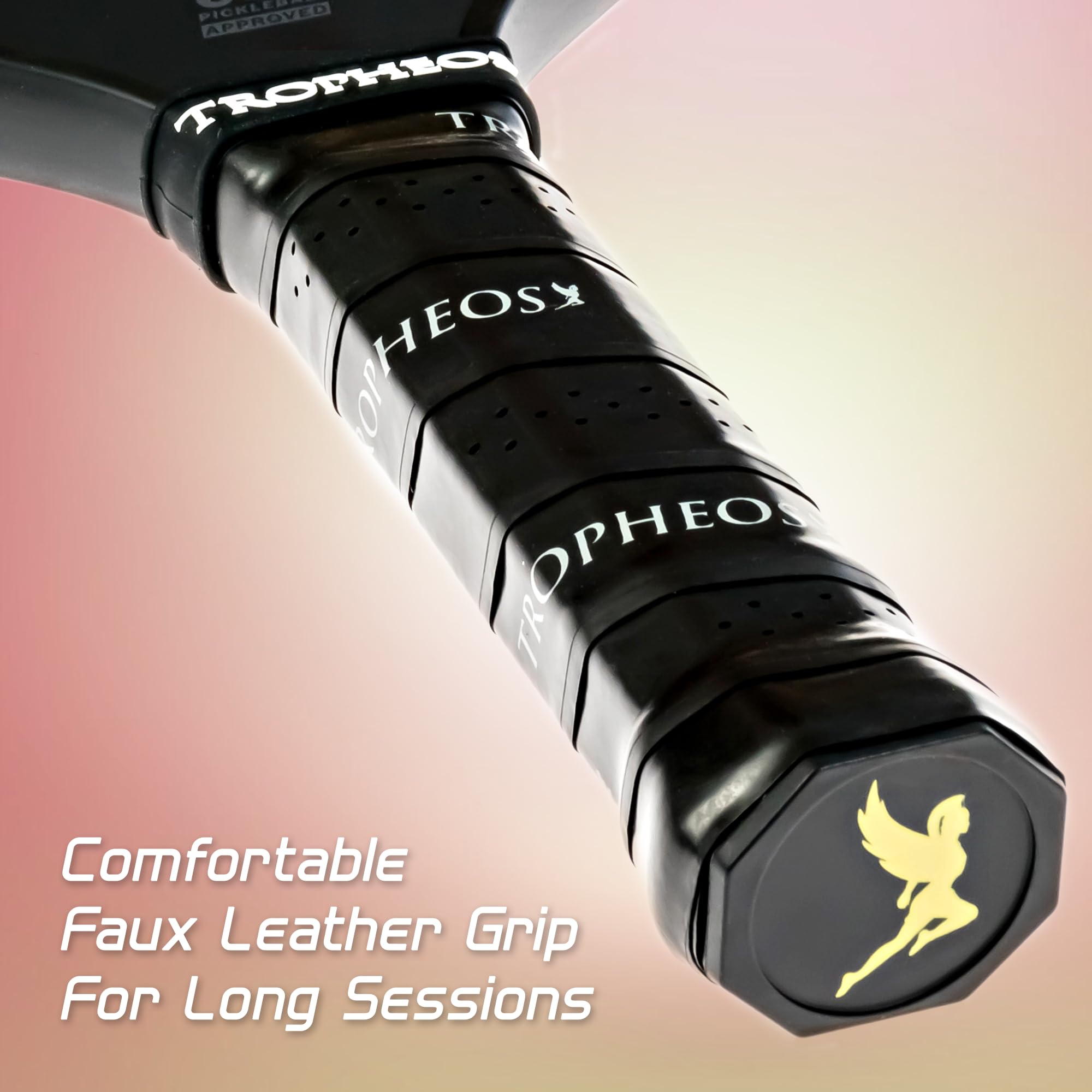 Tropheos Apollo 16 Carbon Fiber Pickleball Paddle | Wide Sweet Spot | Amplifies Spin & Control | USAPA Approved | Best Pickleball Paddles 2024 | Control Black - 16mm