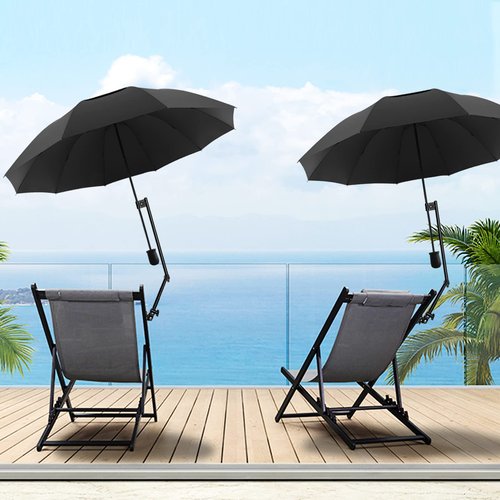 HOBVO Adjustable Golf Umbrella Universal Clamp for Golf Cart,Beach Chair,Stroller,Bleacher,Patio,Fishing (Rod only)