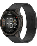 Miimall 22mm Silicone Band for Garmin Fenix 8 47mm/7/6/5, Quick Release, Women Men Durable Wristband Striped Strap for Fenix 8 Pro/7 Pro/6 Pro/5 Plus, Forerunner 970/965, Instinct 3 45mm/2, Black