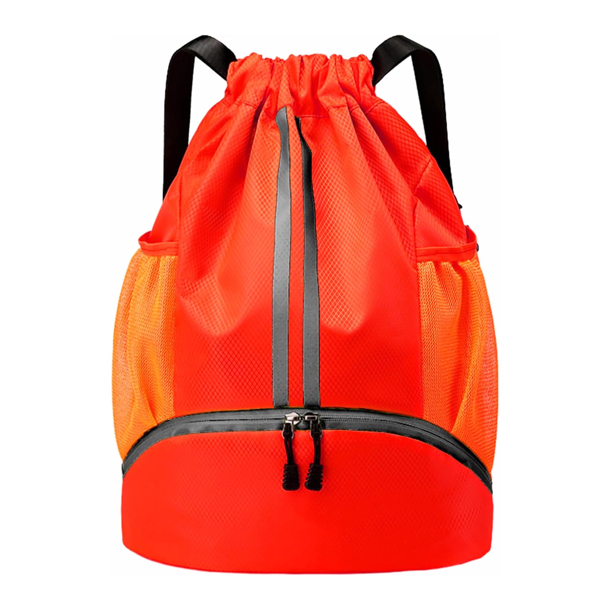 JELUTAR Drawstring Backpack Gym Bag with Shoes Compartment for Soccer, Basketball, Swim, Water-Resistant String Backpack Beach Cinch for Women Men, Red