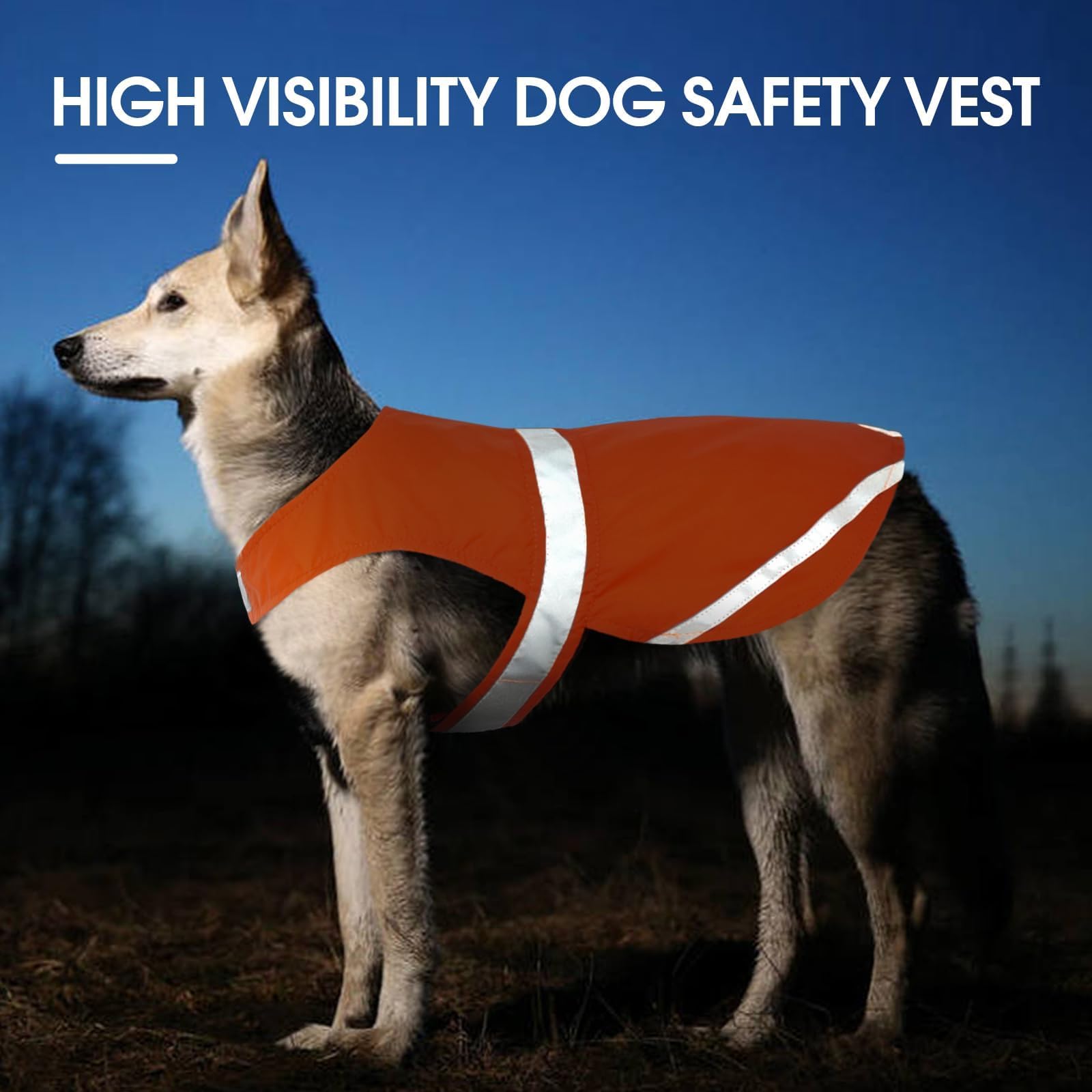 Kuoser Reflective Dog Vest, High Visibility Safety Vest for Medium to Large Dogs, Lightweight Pet Reflective Vests for Hunting Outdoor Activities Walking at Night, Blaze Orange 3XL
