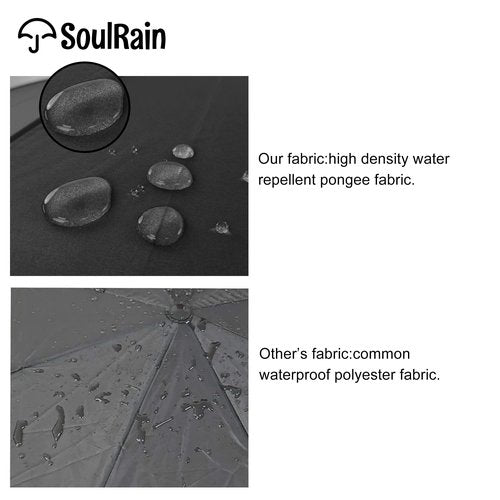 SoulRain 62 Inch Arc Umbrella Double Layer Vented Big Windproof Waterproof Umbrellas,Automatic Open Golf Umbrella for Men and Women and Family(black)