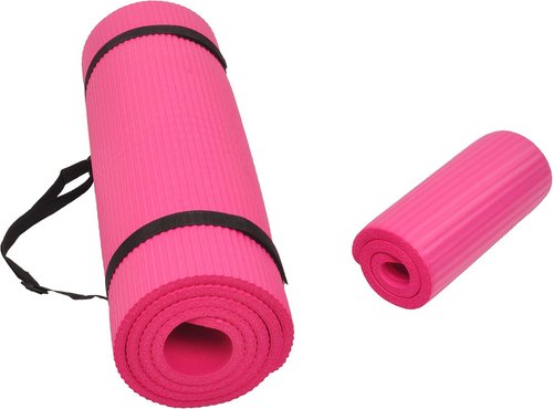 Fitvids Yoga Mat - Extra Thick 1/2-Inch High Density Anti-Tear with Knee Pad & Carrying Strap | Multiple Colors Available