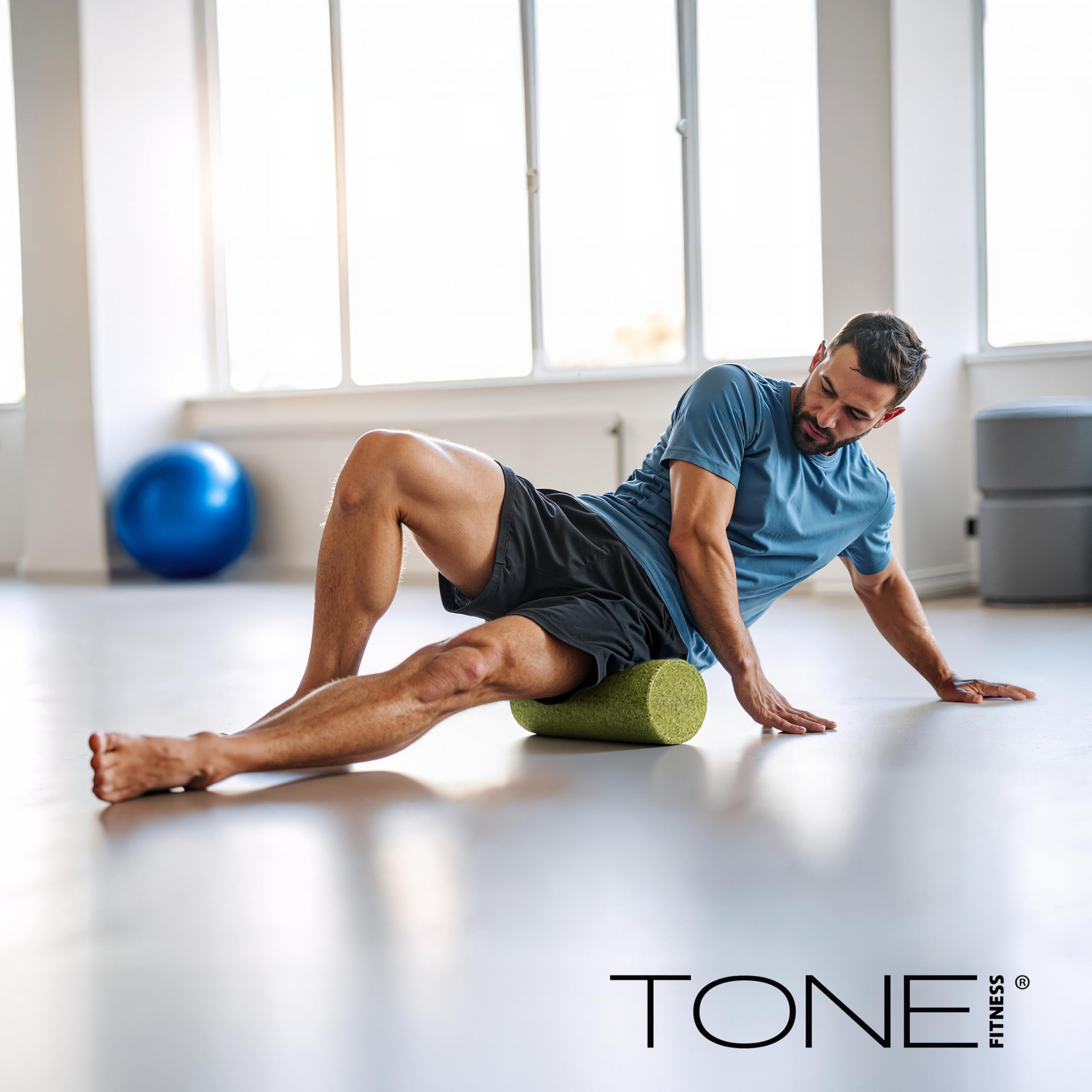 Tone Fitness High Density EPP Foam Exercise Foam Roller for Yoga, Pilates, Stretching, Massage, and Recovery 18 inch Green