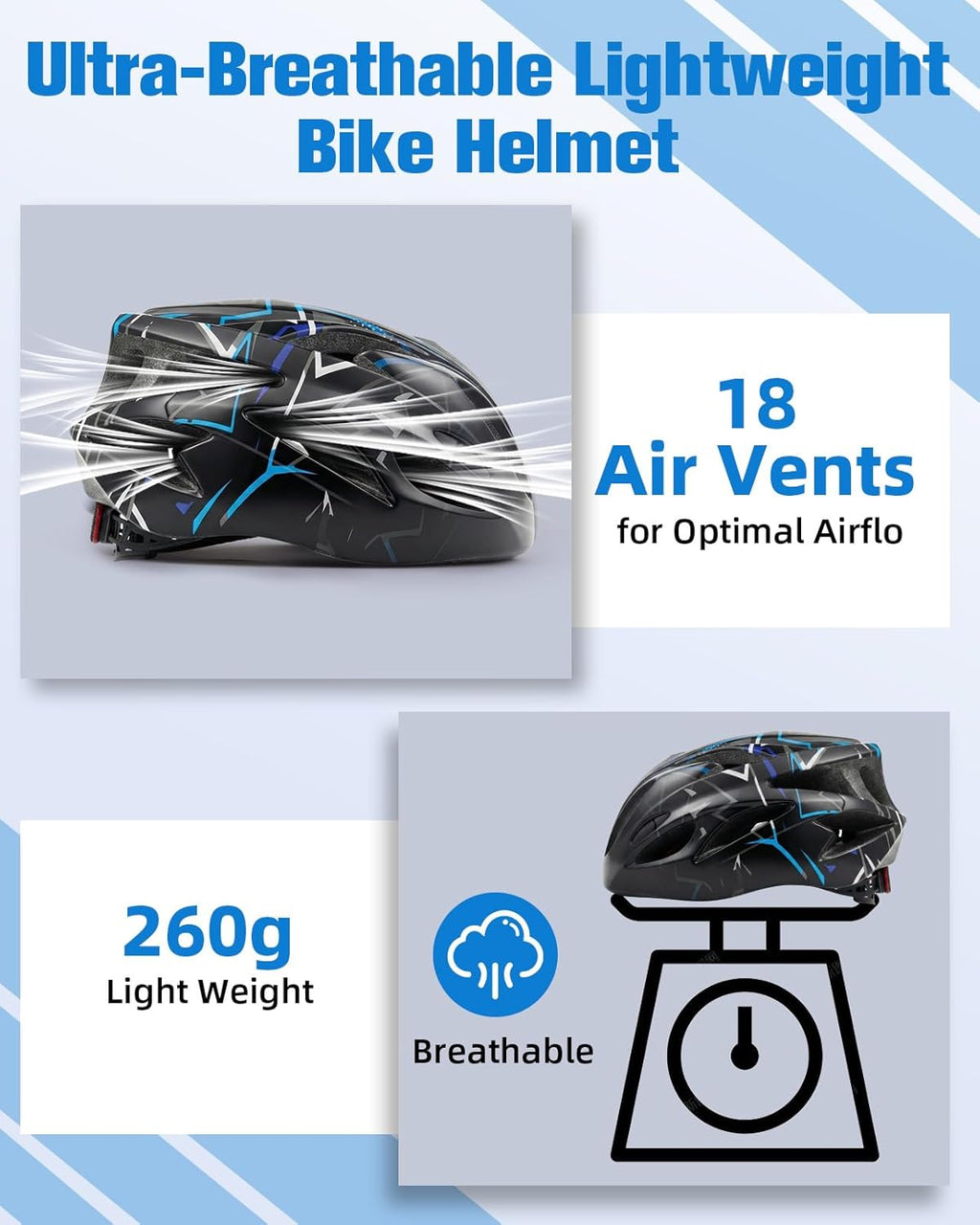 Zacro Bike Helmet - Lightweight CPSC Certified Safety Gear with Removable Pads & Visor for Adults