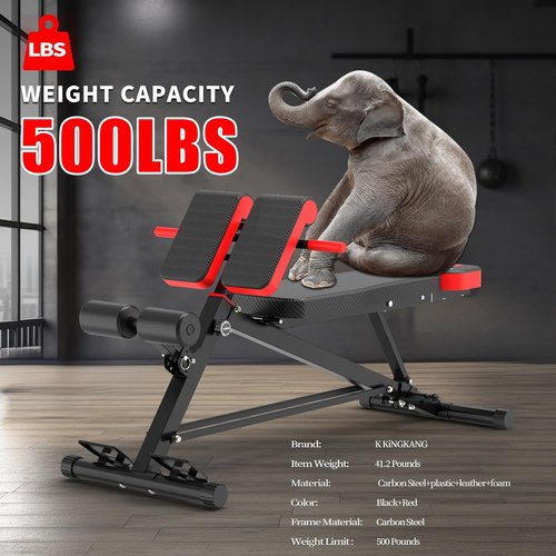 K KiNGKANG Adjustable Weight Bench - Multi-Functional Roman Chair for Full Body Workout | Hyper Back Extension & Sit-Up