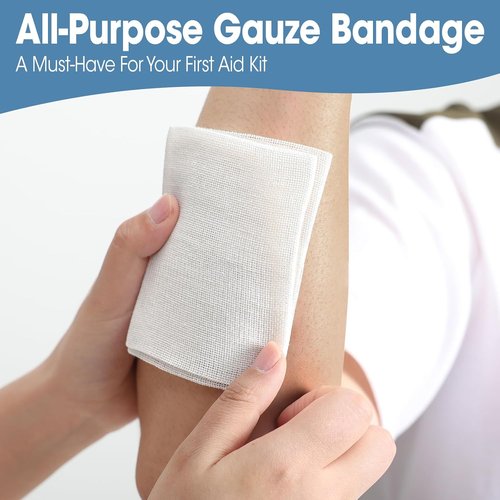 AZEN Sterile Gauze Pads - 50 Pack of 3" x 4" Non-Stick, Highly Absorbent Cotton Sponges for Wound Care